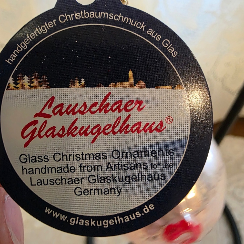 Lauschaer Glaskugelhaus Glass Pig Ornament Handmade Germany Christmas Good Luck - Picture 4 of 8
